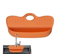 Protector contra salpicaduras de fregadero de cocina,Bandeja de drenaje de secado rápido | Barrera De Diseño Inclinado Para Lavabo Del Baño | Dispensador Para Esquinas De Cepillos Estropajos Jabonera