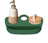 Protector contra salpicaduras de fregadero de cocina - Organizador De Secado Rápido | Barrera De Diseño Inclinado Para Lavabo Del Baño,Dispensador Para Esquinas De Cepillos Estropajos Jabonera Y