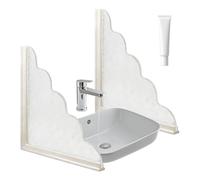 Protector contra salpicaduras para bañera, 2 unidades, tiras autoadhesivas, 9,45 x 0,59 pulgadas, protección contra salpicaduras de agua con junta impermeable, barrera de ducha duradera, protección de