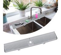 Protector contra salpicaduras para fregadero de cocina de 76,2 cm, protector contra salpicaduras de grifo, tapete de silicona más largo para encimera de cocina, baño, granja, protector contra