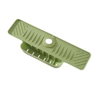 Protector contra salpicaduras para fregadero, organizador de silicona, tapete para grifo, bandeja de drenaje para colector de agua, soporte de esponja para cocina, color verde