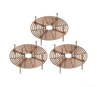 Protector de 3 piezas de plástico ABS para macetas con diseño recortado que evita que las mascotas y los animales caven, se adapta a macetas de 19 a 30 52 cm con estacas para el hogar (marrón-s)