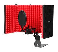 Protector de aislamiento de micrófono, plegable con montaje roscado de micrófono, espuma absorbente de alta densidad, máscara protectora de micrófono de mano, accesorios de micrófono para grabación vo