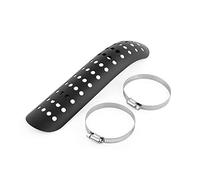 Protector de aislamiento térmico de tubo de escape de motocicleta universal, cubierta de tubo de silenciador de escape de curva de escudo térmico de agujero de acero(Negro)