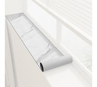 Protector de alféizar con Estampado de mármol, Material de PU, Base Antideslizante, Impermeable, a Prueba de Polvo, Resistente al Calor y al Desgaste (200 x 15 cm/79 x 6 Pulgadas)