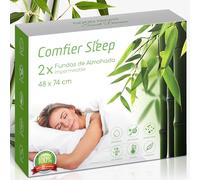 Protector De Almohada 48x74 cm - 100% Bambu Tres Capas Paquete de 2 Funda Almohada Impermeables Transpirable y Silenciosa - Protector de Almohada Lavable - Pillow Protector Suave