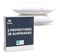 Protector de Almohada - Lote de 2 Protectores de Almohadas Impermeable con Cremallera - Certificado Oeko Tex - Tecnología Twinzen Protectores de Almohada Blancas
