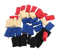Protector de Articulación de Dedo, 40 Fundas Transpirables para Dedos Respetuosas con la Piel para Voleibol (Rojo Azul Negro Beige)