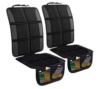 Protector de asiento de coche, paquete de 2 protectores de asiento de coche grandes para asiento de coche de bebé con bolsillos organizadores, acolchado grueso, protector de asiento de coche