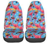 Protector De Asiento Lavable Desmontable Fundas De Asientos Funda Asiento Coches para Sedán SUV Copiloto, Playa Flamingo