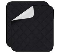 Protector de asiento lavable para incontinencia: WANDGU - Juego de 2 protectores de asiento impermeables, cubrecama reutilizable en negro, 56 x 53 cm para silla de ruedas, sofá, cama