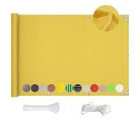 Protector de balcón de poliéster amarillo, 70 x 1000 cm, protección UV para terrazas, terrazas y vallas, ideal para privacidad en el jardín y bloqueo del viento.