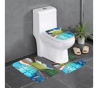 Protector de baño de 3 piezas, alfombra absorbente decorativa para dormitorio, cocina, bañera, hogar, flamenco y piscina