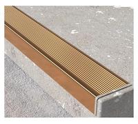 Protector de Borde de Aluminio Dorado para escaleras Interiores y Exteriores, Mos de escaleras, moldura Moderna Impermeable para escalones de Porche y Puerta Principal (96,5 cm/38 Pulgadas).