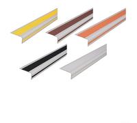 Protector de borde de escalera antideslizante de 2 m, diseño de goma de PVC ranurado para aumentar la fricción, perfecto para escalones seguros (gris)