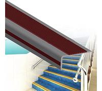 Protector de borde de escalera, autoadhesivo, protector de borde de escalera, tiras en forma de L, antideslizantes e impermeables, para interiores y exteriores, gris, 800 cm