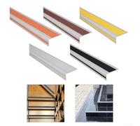 Protector de borde de escalera con diseño antideslizante de 2 m de largo, perfecto para reducir resbalones en zonas de alto tráfico (café)