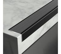 Protector de borde de escalera de aleación de aluminio antideslizante - Moldura en forma de L for uso en interiores y exteriores, 1 pieza(Black,L 150cm (59 1/10"))