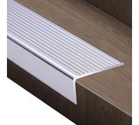 Protector de borde de escalera en forma de L, antideslizante, de aluminio, para transiciones de suelo en interiores y exteriores, disponible en 30, 40, 50, 70 y 100 mm de ancho