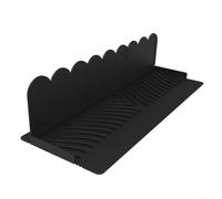 Protector de borde de fregadero de silicona para cocina para protección contra salpicaduras, tira de sellado impermeable para encimera y baño, gris, 15 mm x 25 mm (negro)