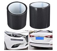 Protector de borde de puerta de coche Universal, pegatina de parachoques de maletero antirrayas, película protectora de fibra de carbono negra para camiones, motocicleta, Auto(10cm*3m)