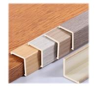 Protector de Bordes y Esquinas Resistente, Cantonera de Pared en PVC Rígido Antiarañazos, Protector Adhesivo en L para Muebles, Acabado Madera(Silver Grey,4.0cmx2.7m(WxL))