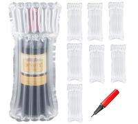 Protector de Botella de Vino,8 Pcs Embalaje Inflable Bolsas de Burbujas de Vino Reutilizables Protectores de Botella de Vino con Bomba de Aire para Embalaje y Transporte Seguros