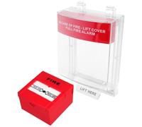 Protector de Botón de Alarma Manual con Cobertura Total y Fácil | Plástico Rojo, Resistente al Agua, para Interruptor Manual de Alarma Antiincendios, Seguridad Fiable