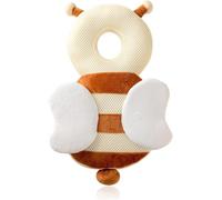 Protector de Cabeza de Bebe, Almohadillas de Seguridad Ajustables para Bebes,Cojín Protector Ajustable para Cabeza para Bebés de 4 a 24 Meses para Gatear y Camina (Abeja de Tela de Malla)