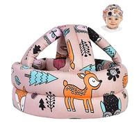 Protector de cabeza de bebé y rodilleras de bebé para gatear, casco de seguridad infantil y casco de bebé para caminar, para edades de 6 a 36 meses, bosque rosa (1 unidad)
