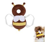 Protector de Cabeza para Bebés, Almohadillas de Seguridad Ajustables, Almohada Protección para la Cabeza del Bebe, Almohada Mochila de Protección, para Bebé Aprende a Caminar o Correr, Abeja,Marrón