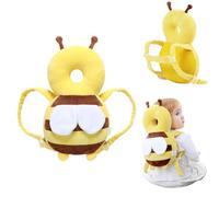 Protector de Cabeza para Bebés, Almohadillas de Seguridad Ajustables, Almohada Protección para la Cabeza del Bebe, Almohada Mochila de Protección, para Bebé Aprende a Caminar o Correr, Abeja