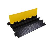 Protector de cable de goma multicanal para manguera de entrada y protector de alambre, para un uso seguro en carretera, ideal para ocultar mangueras, cables y tuberías (D 2 canales)