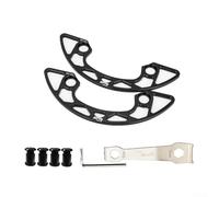 Protector de cadena de aleación de aluminio para bicicleta BCD de 104 mm, compatible con piñón 30-40T, cubierta protectora de anillo de cadena para bicicletas de montaña (gris 34-36T)