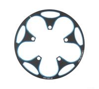 Protector de cadena de aluminio 110BCD, cubierta de piñón de bicicleta CNC ligera, protector de cadena de bicicleta 50T 54T 58T, guía de cadena anticaída para ciclismo de carretera (48-52T, azul)