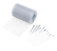 Protector de canalón de aleación de aluminio para red de protección EAVE con clips para ofrecer un rendimiento constante bajo exposición frecuente a la lluvia (12,7 x 600 cm)