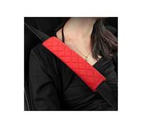 Protector de cinturón de seguridad para coche, 2 almohadillas suaves y cómodas, compatibles con todos los coches, protección de cinturón de seguridad para adultos y niños (Rojo)