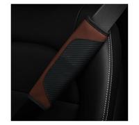 Protector de cinturón Protector De Hombro Cuero PU Para Coche Conjunto Decoración Cinturón Seguridad Accesorios Interiores Almohadilla cinturón(Brown)