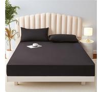 Protector de Colchón 90x200/160x200/180x200/140x200cm Transpirable y Ajustable Fundas de Colchón Elástico En Todo El Contorno Cubre Colchon(Negro,160x200x30cm)