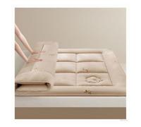 Protector de colchón acolchado de algodón suave, ideal para propiedades de alquiler, hoteles, salas de estar y dormitorios, 150 x 200 cm, 2-3 cm de grosor, color camello