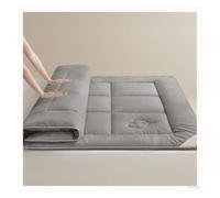 Protector de colchón acolchado de algodón suave, ideal para propiedades de alquiler, hoteles, salas de estar y dormitorios (gris, 5 cm de grosor, 120 x 200 cm)