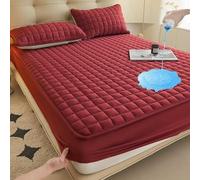 Protector de Colchón Acolchado Impermeable,150x200/180x200 cm Cubre Colchon Transpirable et Funda para Colchon para Colchones de hasta 30 cm Profundidad(borgoña,153x203x30cm)