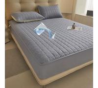Protector de Colchón Acolchado Impermeable,150x200/180x200 cm Cubre Colchon Transpirable et Funda para Colchon para Colchones de hasta 30 cm Profundidad(Gris Oscuro,153x203x30cm)