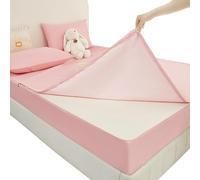 Protector de colchón Acolchado Impermeable 150x200 180x200, Funda de Colchón Integral con Cremallera, Microfibra Transpirable(Rosa,130x190+10cm)