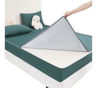 Protector de colchón Acolchado Impermeable 150x200 180x200, Funda de Colchón Integral con Cremallera, Microfibra Transpirable(Verde,160x200+15cm)