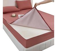 Protector de colchón Acolchado Impermeable 150x200 180x200, Funda de Colchón Integral con Cremallera, Microfibra Transpirable(Deep Pink,160x190+30cm)