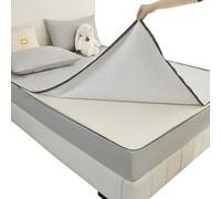 Protector de colchón Acolchado Impermeable 150x200 180x200, Funda de Colchón Integral con Cremallera, Microfibra Transpirable(Gris Claro,200x200+30cm)