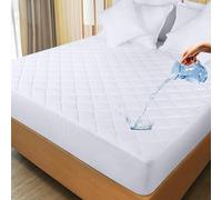 Protector de Colchón Acolchado Impermeable, Cubrecolchón Transpirable y Absorbente de Microfibra Suave, Relleno de Poliéster 190gsm, Antibacteriano y Antialérgico. (135 x 190/200 cm)