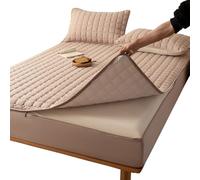 Protector de Colchón con Cremallera 105/130/135/140/160/170x190 Cubre de Colchón Integral Transpirable Funda Protectora Colchon Acolchado Lavable Sábana Bajera-Altura: 5-40 cm (130X200+17cm,C)
