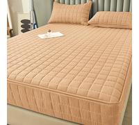 Protector De Colchón con Cremallera Personalizable Tamaño Queen King Envoltura Completa A Prueba De Polvo Cubierta De Colchón Cubierta De Cama Envase De Colchón,Caqui,120x200+20cm